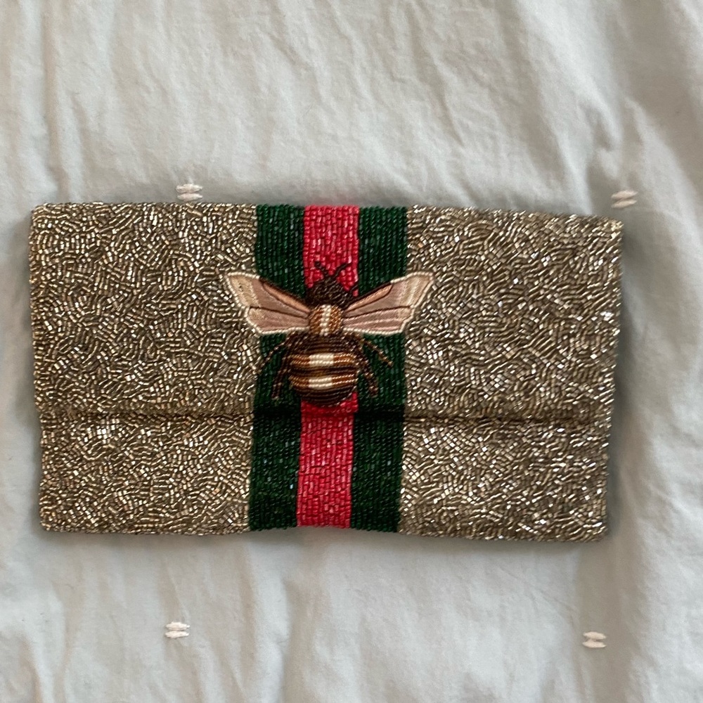 Moyna beaded bee clutch / evening bag
